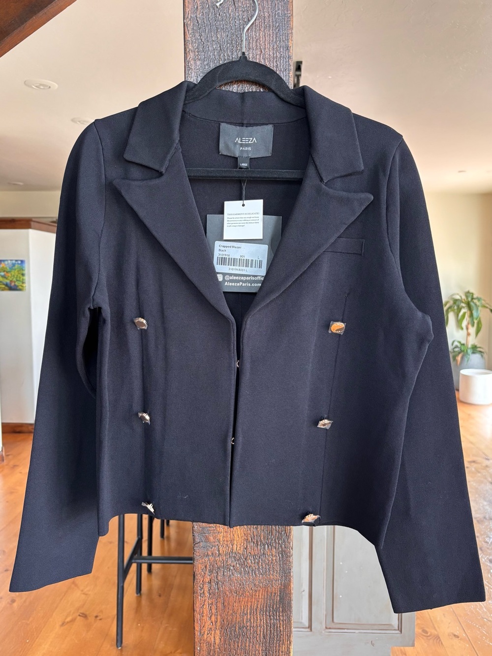 ALEEZA PARIS Black Cropped Blazer – Size Large – NWT - Picture 13 of 15